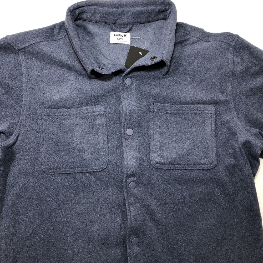 Hurley Newport Shirt Jacket Men Small Blue Obsidian Performance Stretch Soft NWT - Picture 4 of 14